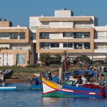 Boats on the waterfront of Rabat on the southern shore of the river Bou Regreg